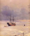 frozen bosphorus under snow 1874 Romantic Ivan Aivazovsky Russian
